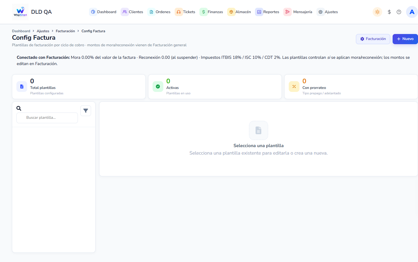 Vista: Config Factura