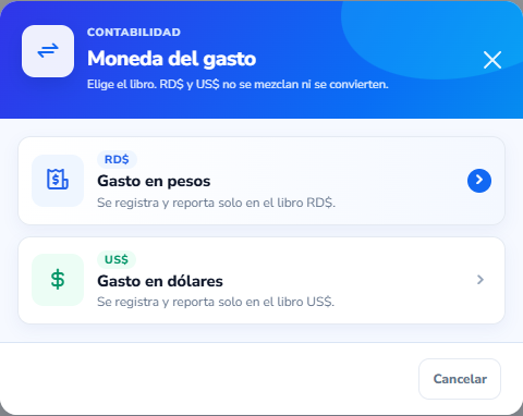 Formulario: Nuevo gasto