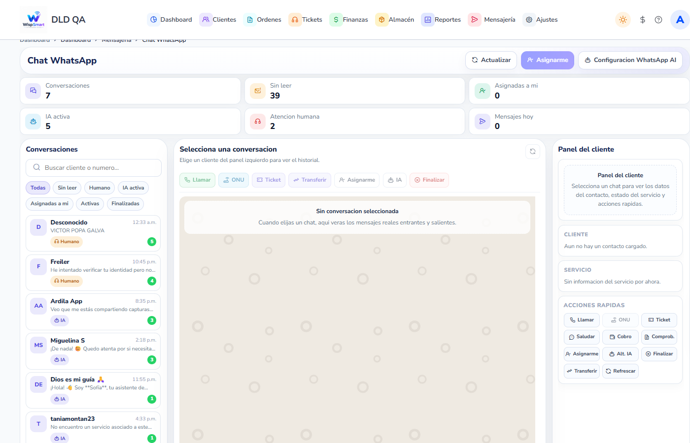 Vista: Chat WhatsApp