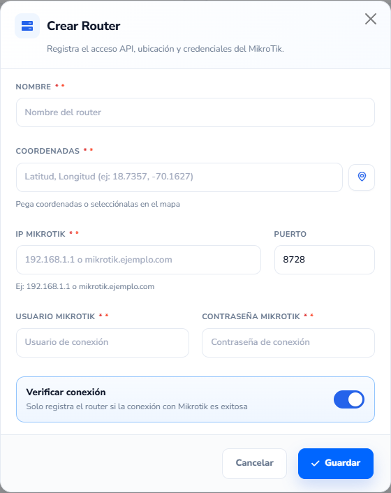 Formulario: Agregar equipo