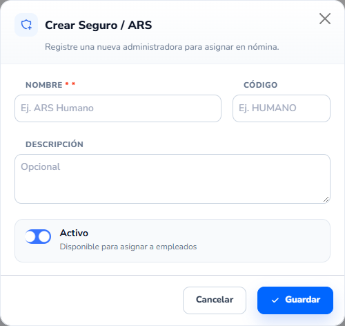 Formulario: Nuevo
